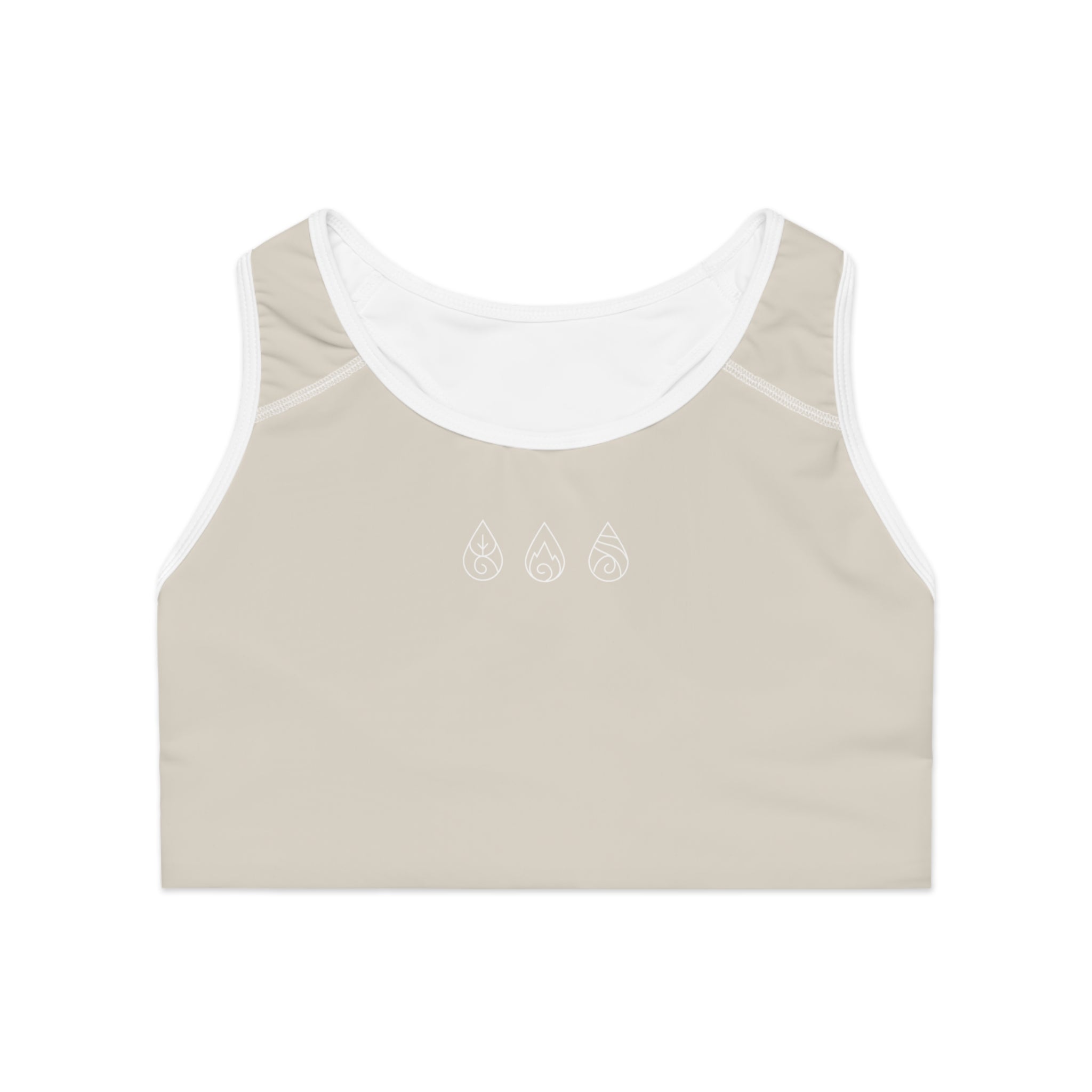 Yoga Sports Bra | Breathable & Supportive Ayurvedic Activewear - Sand Beige