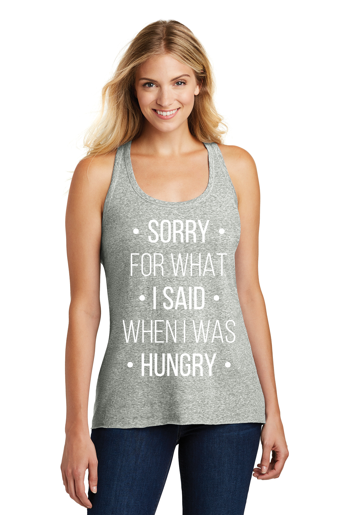 Sorry for What I Said When I was Hungry | Funny Hangry Women's Racerback Tank