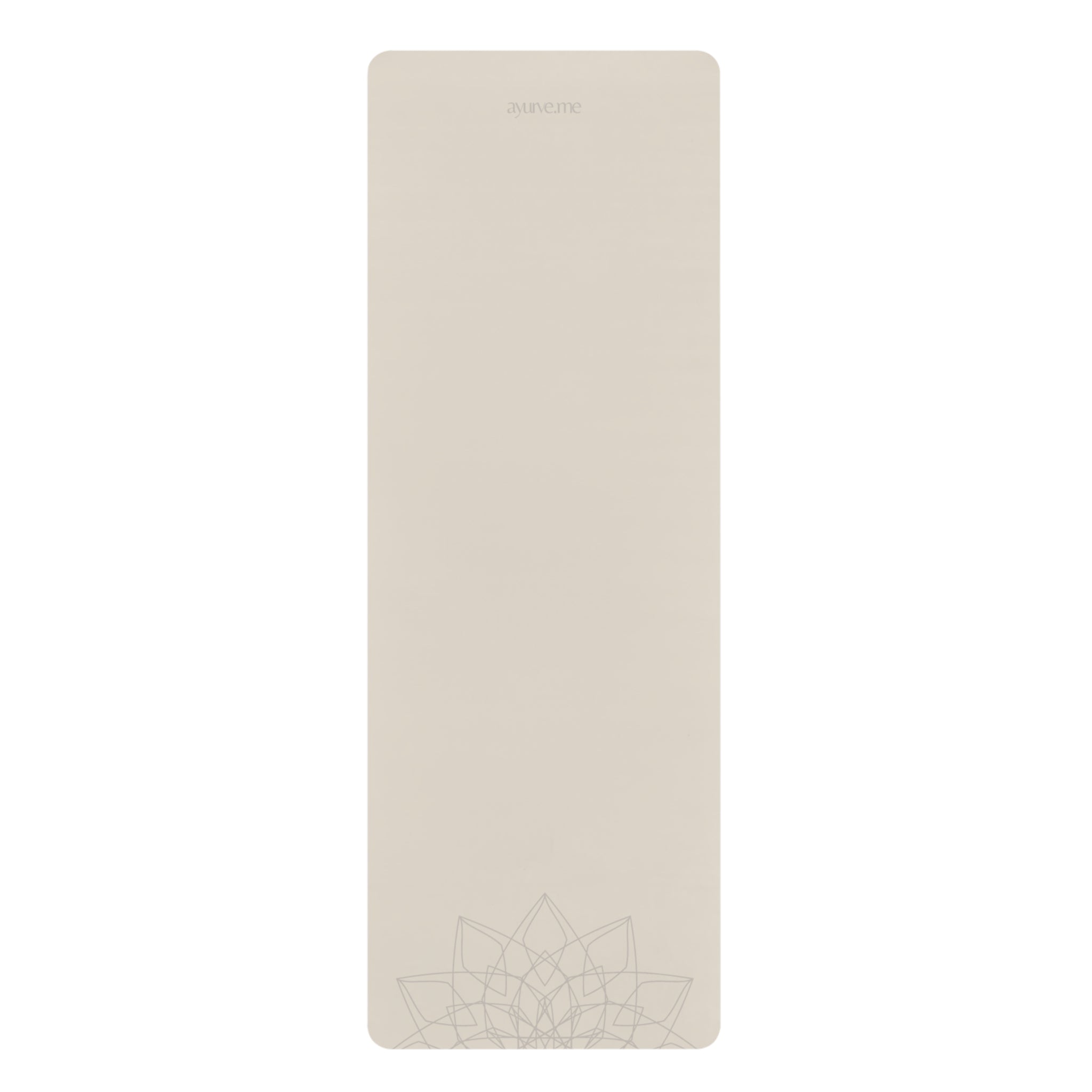 Rubber Yoga Mat – Eco‑Friendly, Non‑Slip (5 mm) | Sand Beige with Mandala Spiritual Design