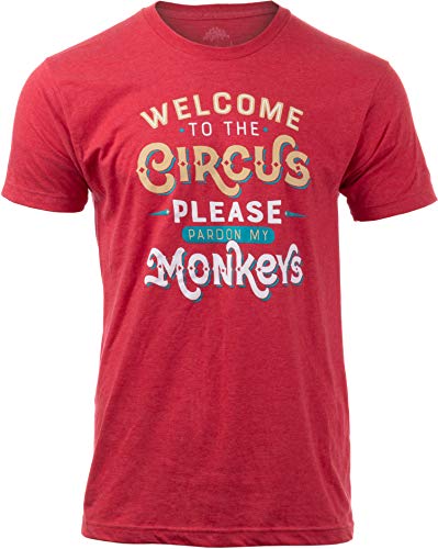 Circus Monkeys | Women's Funny Saying T-Shirts, Sarcastic Cute Phrase Humor Joke V-Neck Tee Shirt Tops